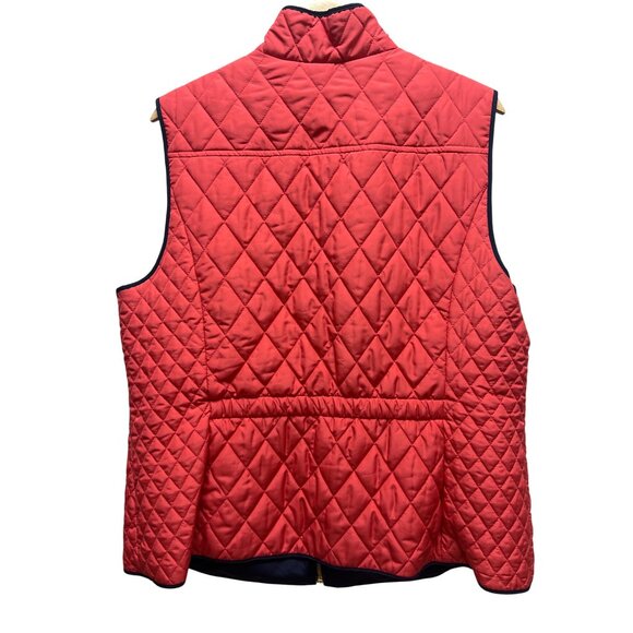 Charter Club Coral and Navy Puffer Full zip Vest - Picture 6 of 8